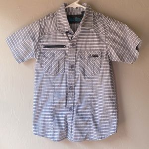 Bold blue boys collared button shirt. Size 5.